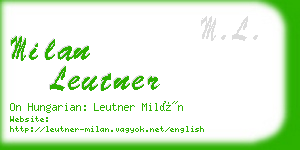 milan leutner business card